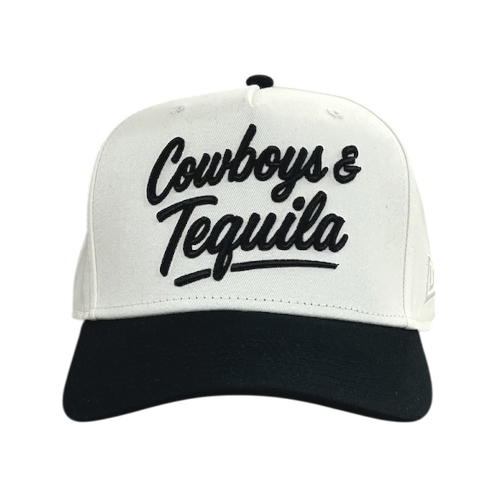cowboy and tequila white and black hat