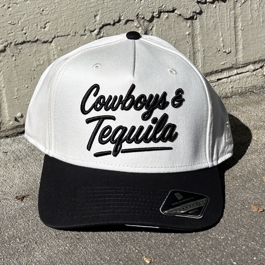 cowboy and tequila white and black hat