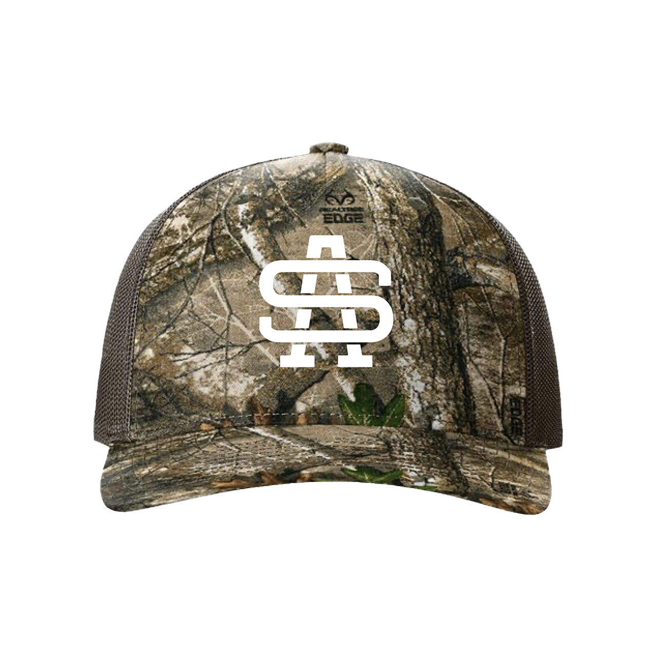 interlock logo camo trucker